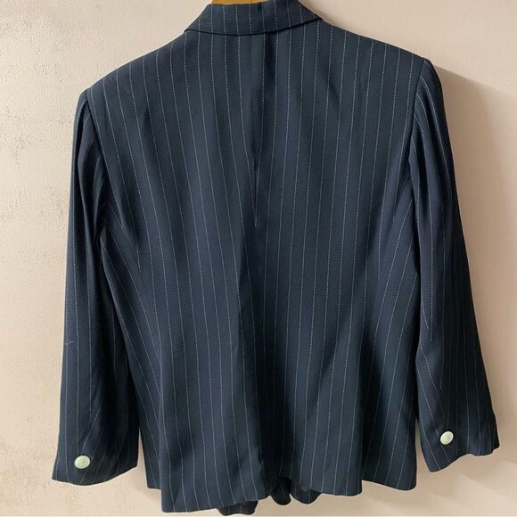 Vintage Jones New York Navy Striped Petite Sized Blazer Size 8P EUC - Picture 12 of 13